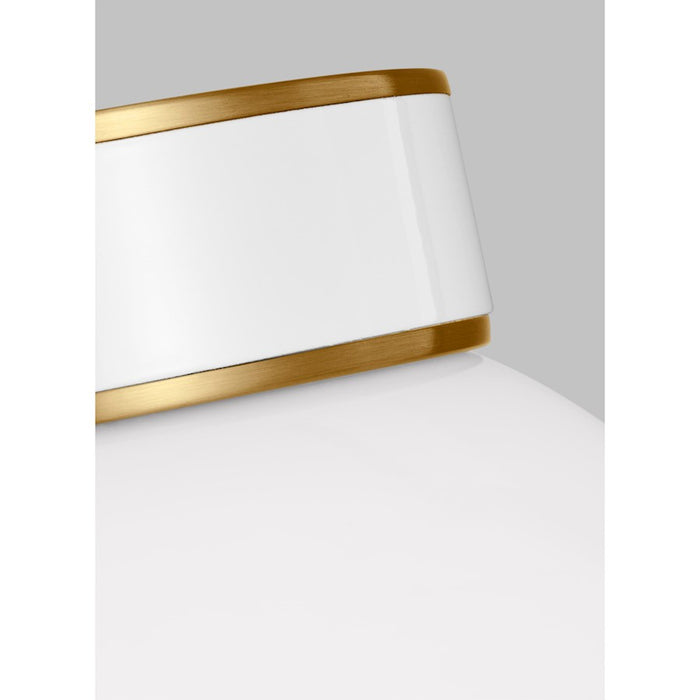 Visual Comfort Studio Monroe 1-Lt Small Flush, Brass/Milk White