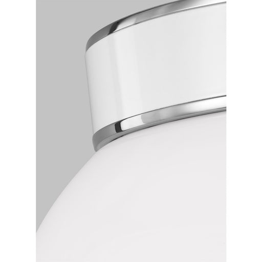 Visual Comfort Studio Monroe 1 Light Semi Flush, Nickel/Milk White