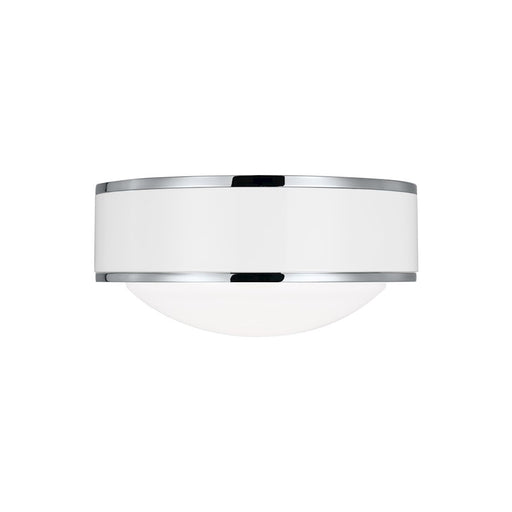 Visual Comfort Studio Monroe 1 Light Led Flush, Nickel/Milk White - KSF1061PNGW