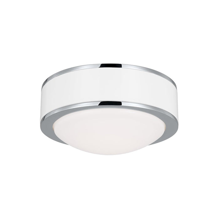 Visual Comfort Studio Monroe 1 Light Led Flush, Nickel/Milk White