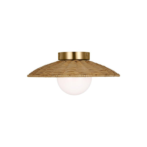 Visual Comfort Studio Mari 1 Light Med Flush, Burnished Brass/Milk - KSF1091BBS