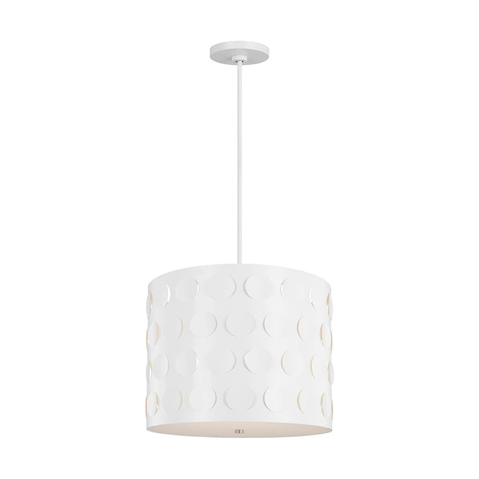 Visual Comfort Studio Dottie 3 Light Large Pendant, White/Etched