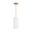 Visual Comfort Studio Dottie 1 Light Small Pendant, Brass/White - KSP1011BBS