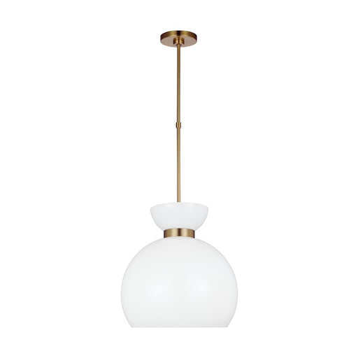 Visual Comfort Studio Londyn 1-Lt Round Pendant, Brass/Milk White - KSP1021BBSMG