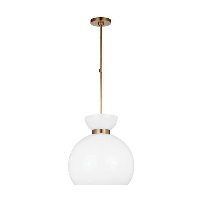 Visual Comfort Studio Londyn 1-Lt Round Pendant, Brass/Milk White - KSP1021BBSMG