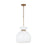 Visual Comfort Studio Londyn 1-Lt Round Pendant, Brass/Milk White