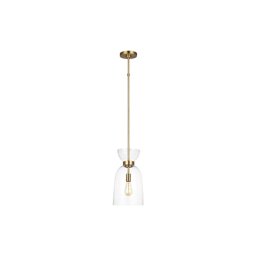 Visual Comfort Studio Londyn 1-Lt Tall Pendant, Brass/Clear/Clear - KSP1031BBSCG