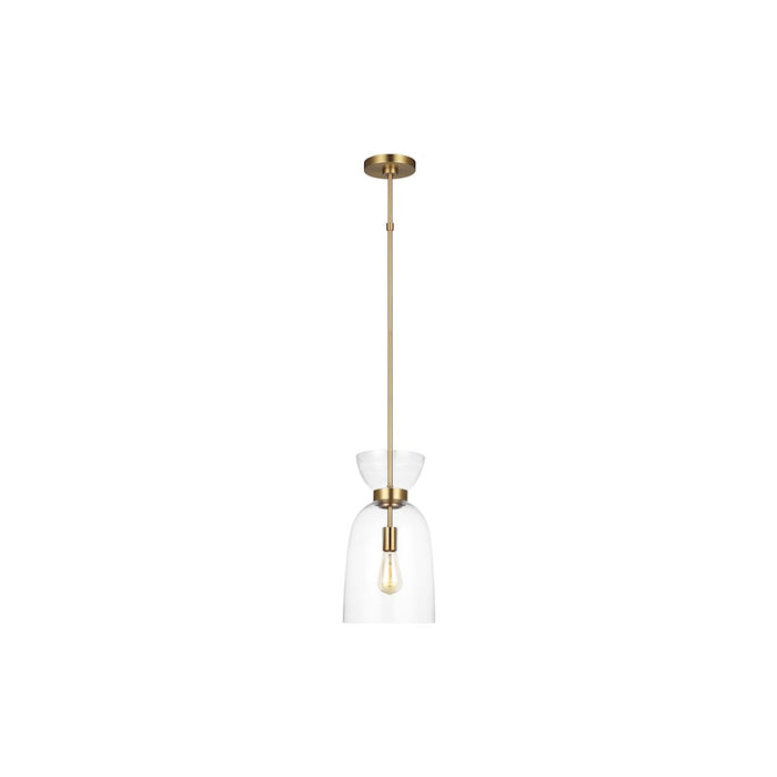 Visual Comfort Studio Londyn 1-Lt Tall Pendant, Brass/Clear/Clear - KSP1031BBSCG