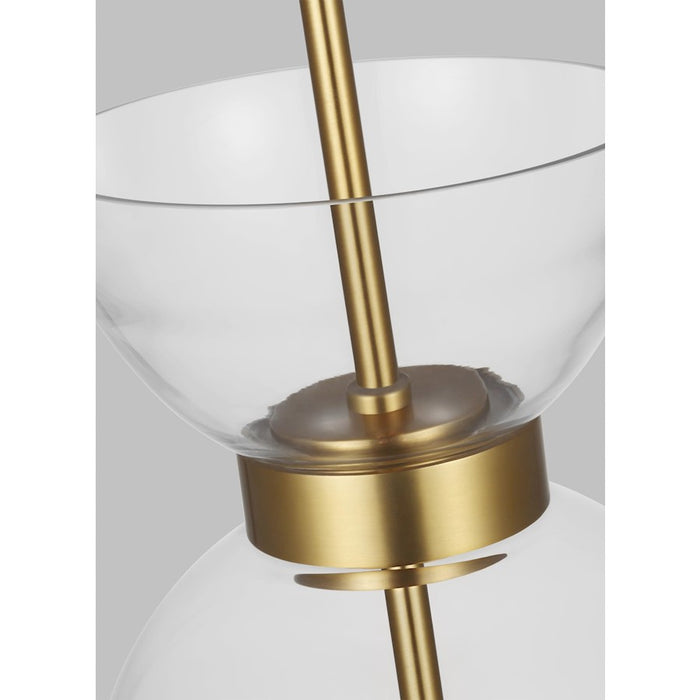 Visual Comfort Studio Londyn 1-Lt Tall Pendant, Brass/Clear/Clear