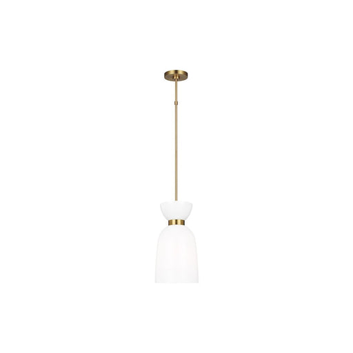 Visual Comfort Studio Londyn 1-Lt Tall Pendant, Brass/Milk White - KSP1031BBSMG