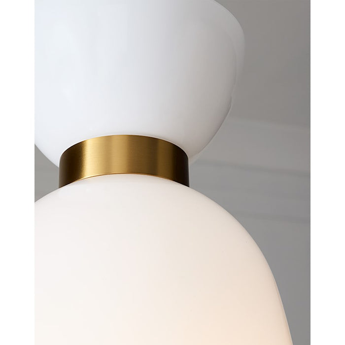 Visual Comfort Studio Londyn 1-Lt Tall Pendant, Brass/Milk White