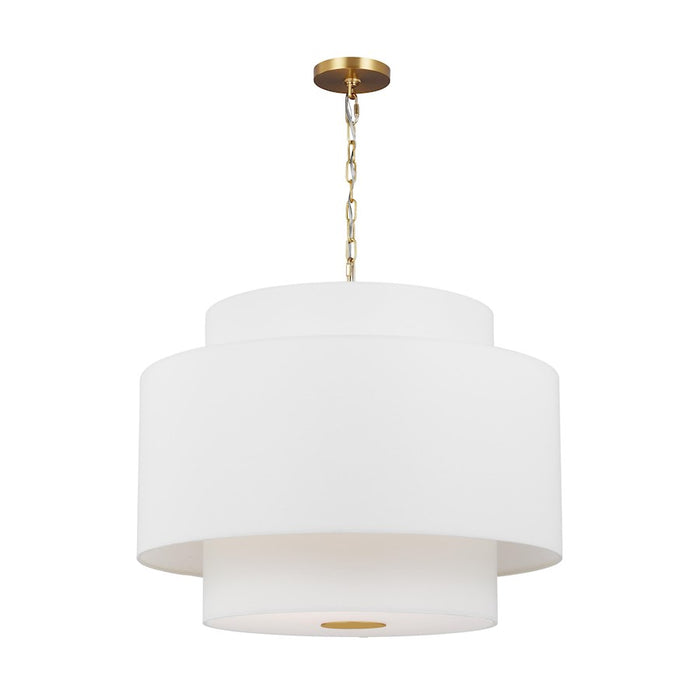 Visual Comfort Studio Sawyer 3-Lt Pendant, Burnished/White/Clear