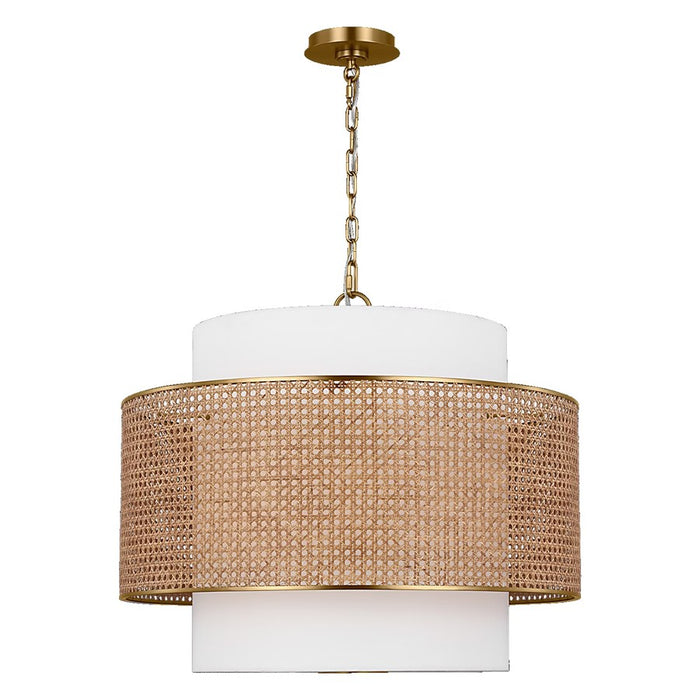 Visual Comfort Studio Sawyer 3Lt Pendant, Blonde Rattan/White - KSP1043BBSBRTN