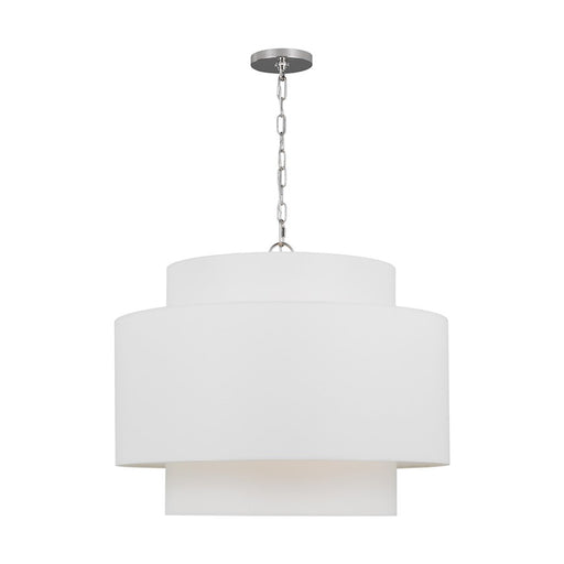 Visual Comfort Studio Sawyer 3-Lt Pendant, Pol Nickel/White/Clear - KSP1043PN