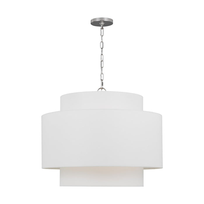 Visual Comfort Studio Sawyer 3-Lt Pendant, Pol Nickel/White/Clear - KSP1043PN