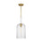 Visual Comfort Studio Monroe 1-Lt Cylinder Pendant, Brass/Clear - KSP1051BBSGW