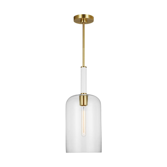 Visual Comfort Studio Monroe 1-Lt Cylinder Pendant, Brass/Clear - KSP1051BBSGW