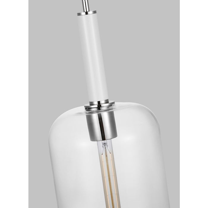 Visual Comfort Studio Monroe 1-Lt Cylinder Pendant, Nickel/Clear