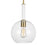 Visual Comfort Studio Monroe 1-Lt Round Pendant, Burnished/Clear