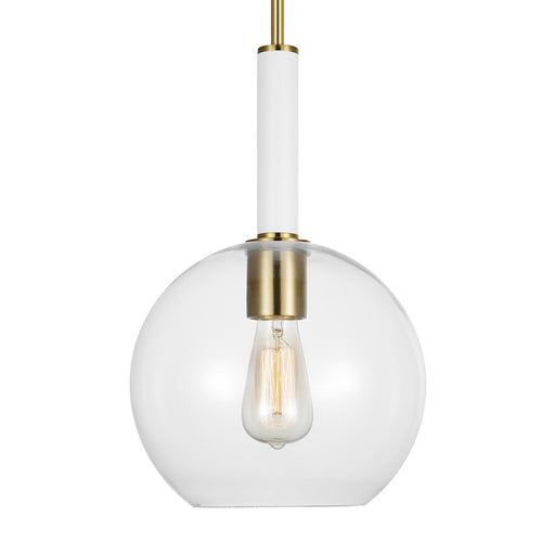 Visual Comfort Studio Monroe 1-Lt Round Pendant, Burnished/Clear