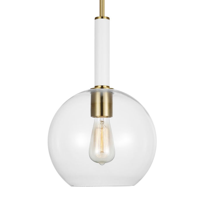 Visual Comfort Studio Monroe 1-Lt Round Pendant, Burnished/Clear