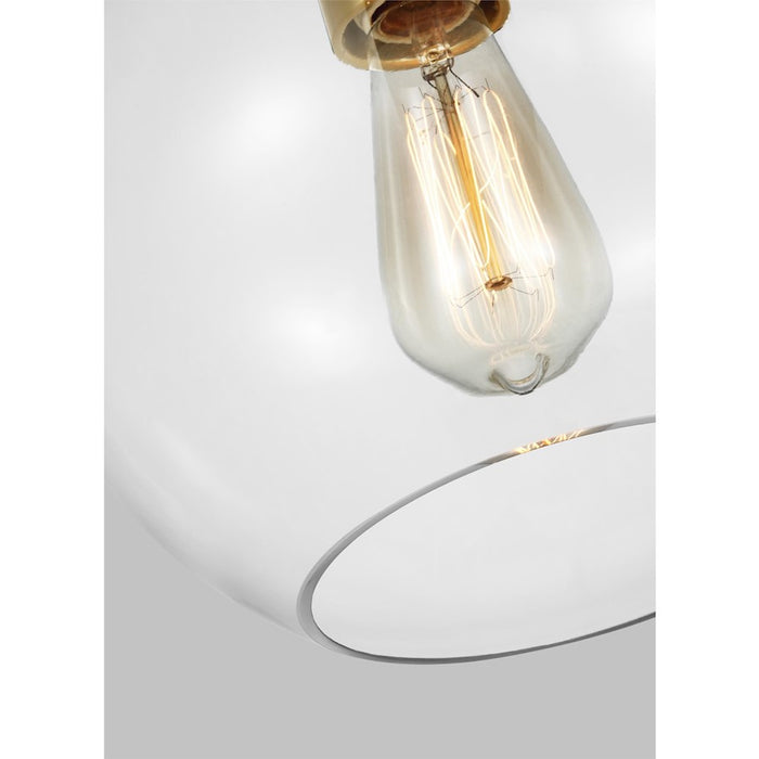 Visual Comfort Studio Monroe 1-Lt Round Pendant, Burnished/Clear