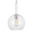 Visual Comfort Studio Monroe 1-Lt Round Pendant, Pol Nickel/Clear