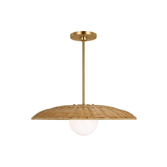 Visual Comfort Studio Mari 1-Lt Large Pendant, Burnished Brass/Milk - KSP1101BBS