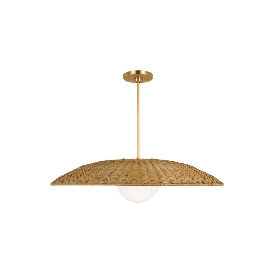 Visual Comfort Studio Mari 1-Lt XL Pendant, Burnished Brass/Milk - KSP1111BBS