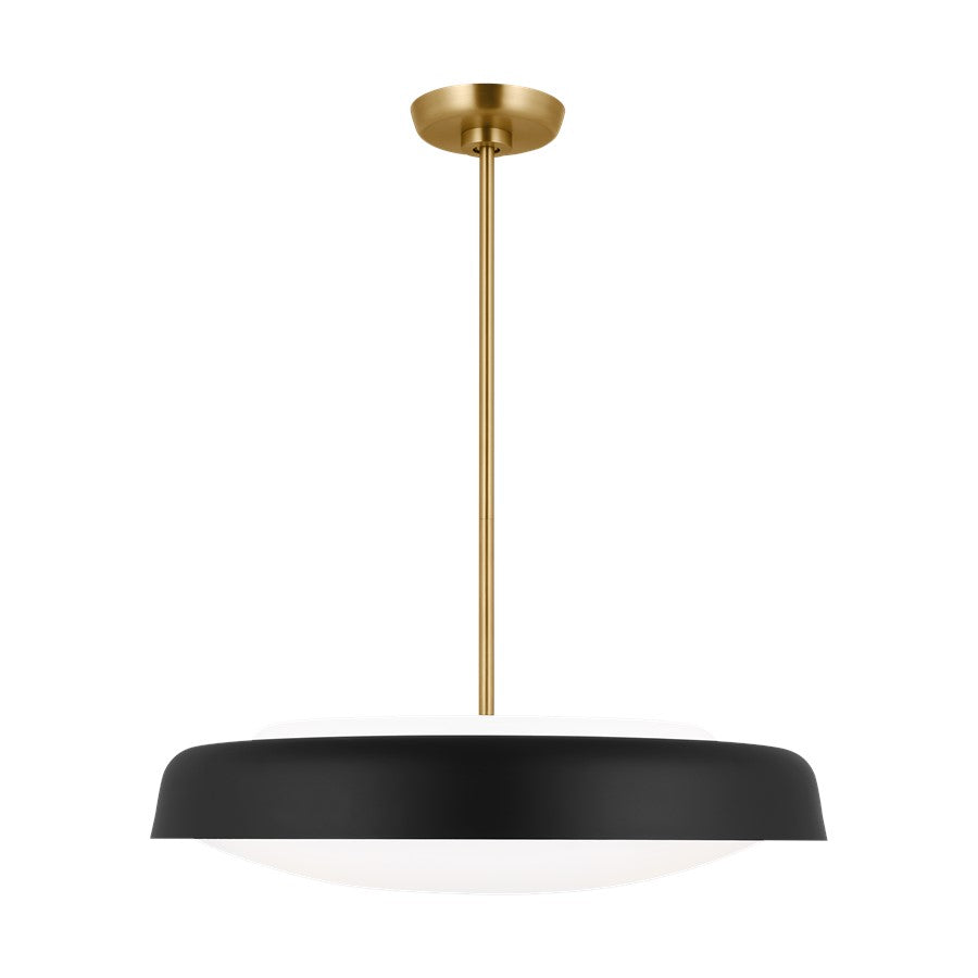 Visual Comfort Studio Draper 3Lt Pendant, Midnight Black/Milk - KSP1133MBK