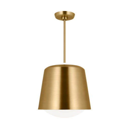 Visual Comfort Studio Draper 1Lt Pendant, Burnished Brass/Milk - KSP1141BBS