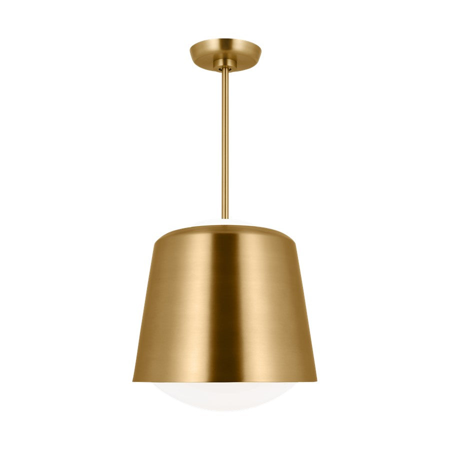Visual Comfort Studio Draper 1Lt Pendant, Burnished Brass/Milk - KSP1141BBS
