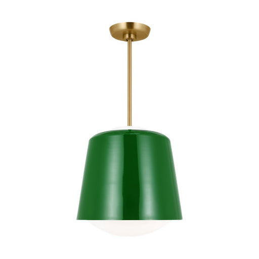 Visual Comfort Studio Draper 1Lt Pendant, Green/Milk - KSP1141GRN