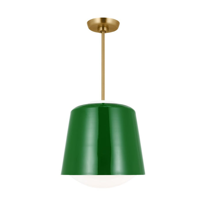 Visual Comfort Studio Draper 1Lt Pendant, Green/Milk - KSP1141GRN