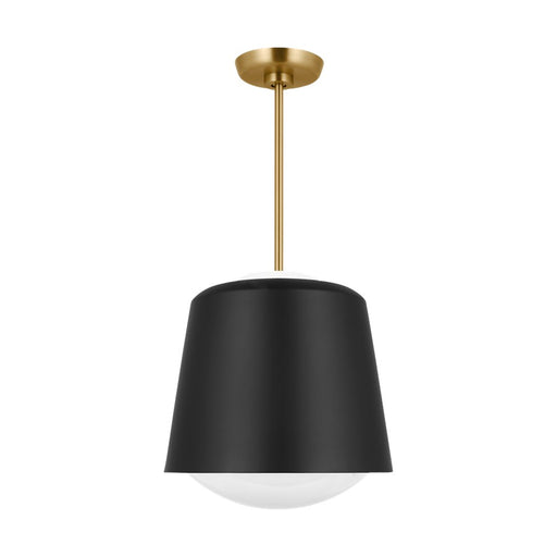 Visual Comfort Studio Draper 1Lt Pendant, Midnight Black/Milk - KSP1141MBK