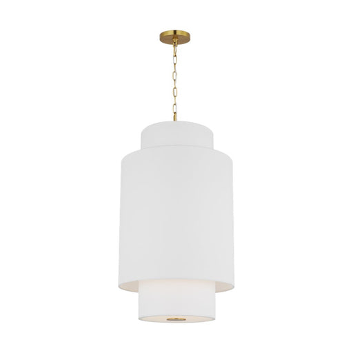 Visual Comfort Studio Sawyer 1Lt Pendant, Burnished Brass/Etched