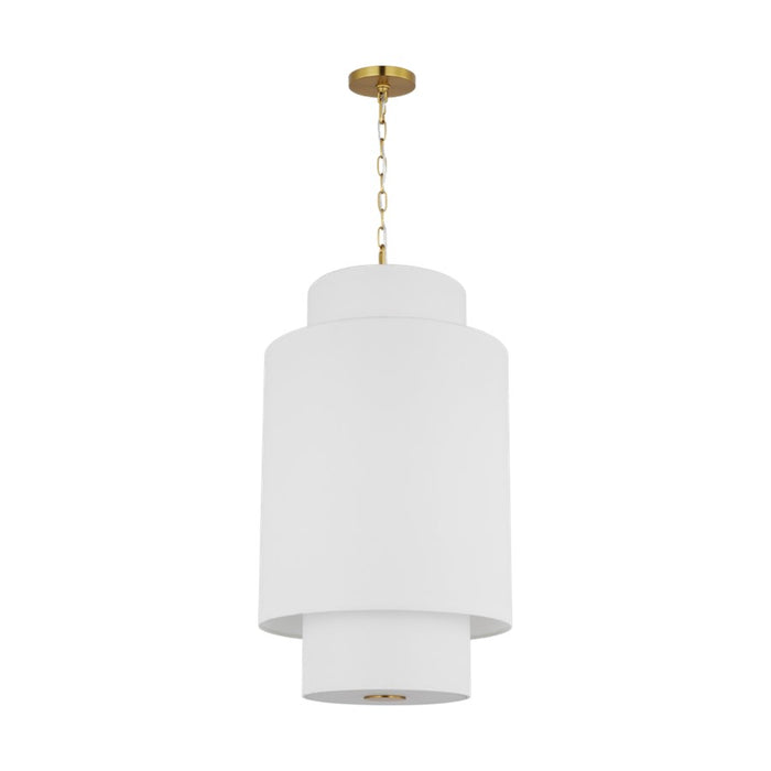 Visual Comfort Studio Sawyer 1Lt Pendant, Burnished Brass/Etched