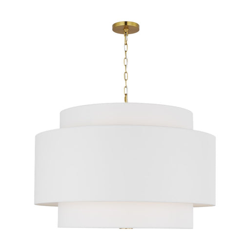 Visual Comfort Studio Sawyer 4Lt Pendant, Burnished Brass/Etched - KSP1184BBS
