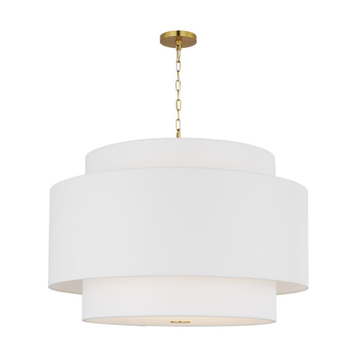 Visual Comfort Studio Sawyer 4Lt Pendant, Burnished Brass/Etched
