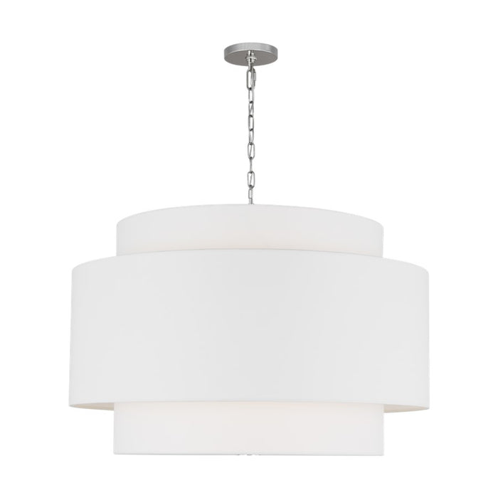 Visual Comfort Studio Sawyer 4Lt Pendant, Polished Nickel/Etched - KSP1184PN