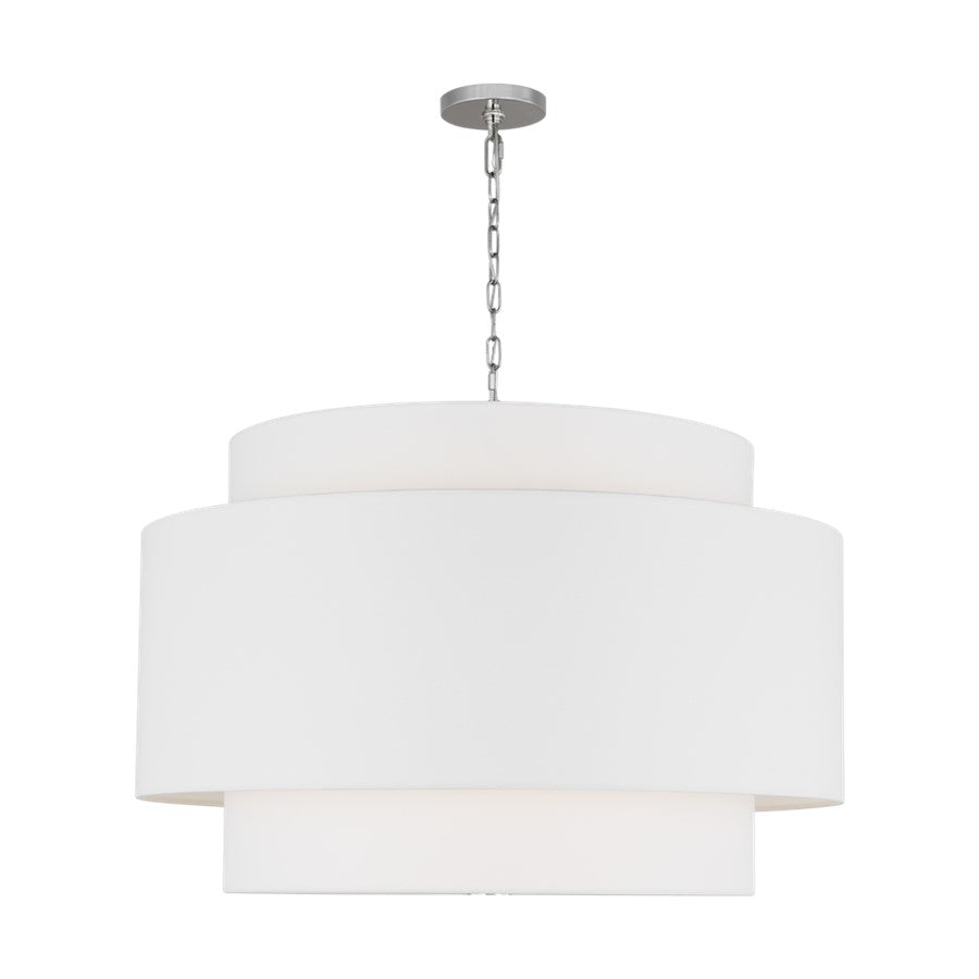 Visual Comfort Studio Sawyer 4Lt Pendant, Polished Nickel/Etched - KSP1184PN