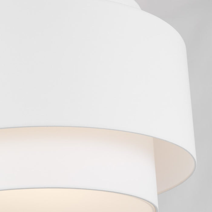 Visual Comfort Studio Sawyer 4Lt Pendant, Polished Nickel/Etched