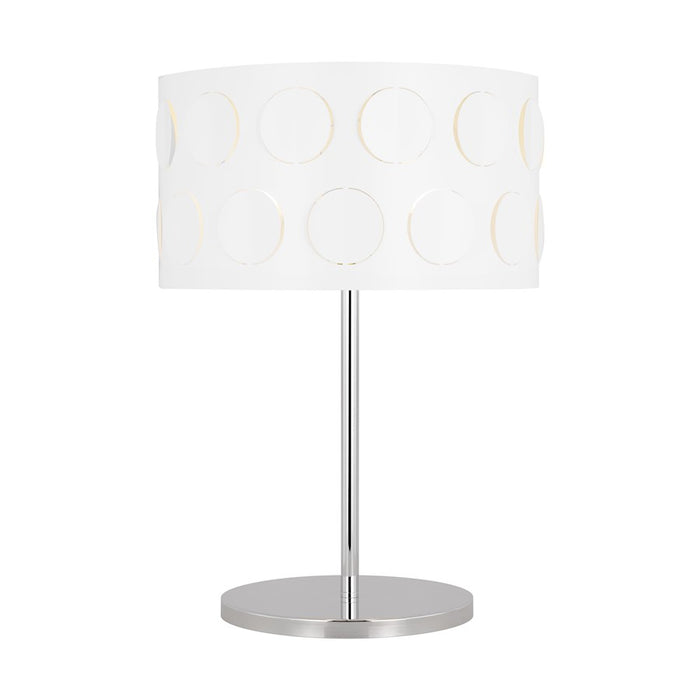 Visual Comfort Studio Dottie 2-Lt Desk Lamp, Pol Nickel/White Linen - KST1002PN1