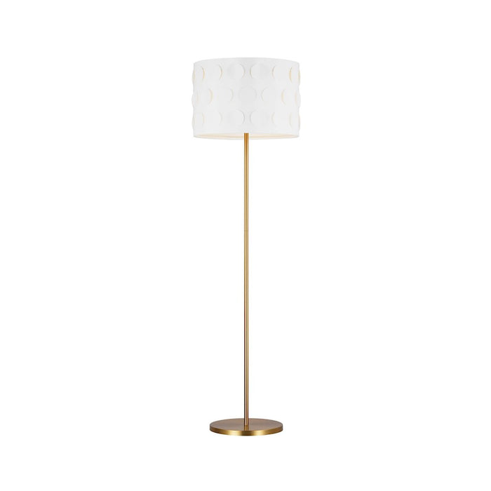 Visual Comfort Studio Dottie 1 Light Floor Lamp, Brass/White Linen