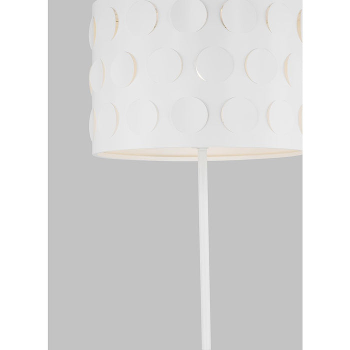 Visual Comfort Studio Dottie 1 Light Floor Lamp, Matte White