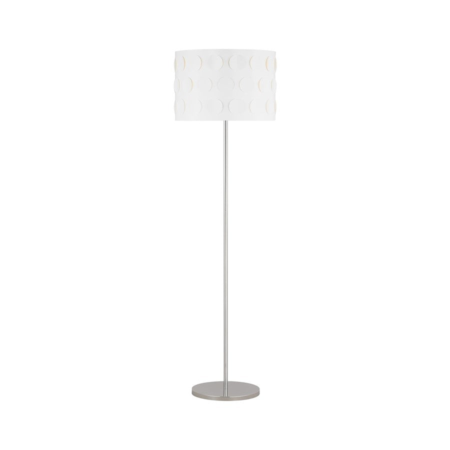 Visual Comfort Studio Dottie 1-Lt Floor Lamp, PN/White Linen - KST1011PN1