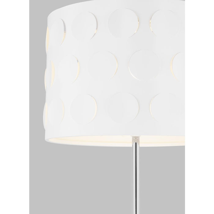 Visual Comfort Studio Dottie 1-Lt Floor Lamp, PN/White Linen