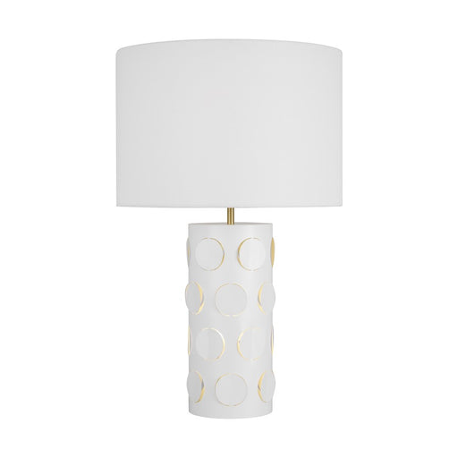 Visual Comfort Studio Dottie 2 Light Table Lamp, Brass/White Linen - KST1022BBS1