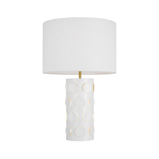 Visual Comfort Studio Dottie 2 Light Table Lamp, Brass/White Linen