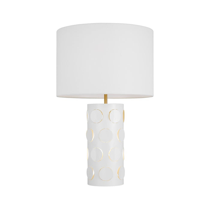 Visual Comfort Studio Dottie 2 Light Table Lamp, Brass/White Linen